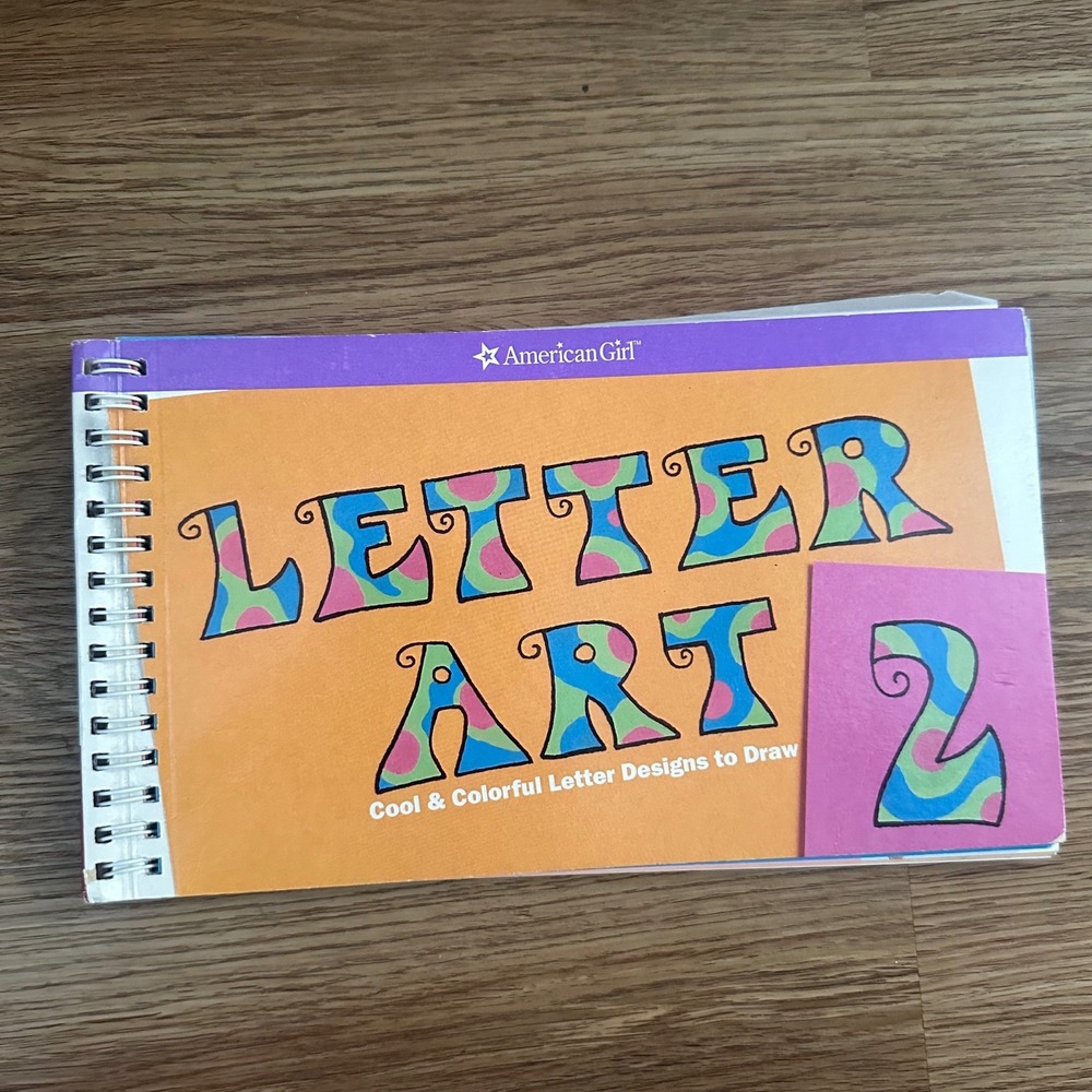 American Girl Letter Art 2 Activity Book Funky Fonts Tracing Paper 2006 unused